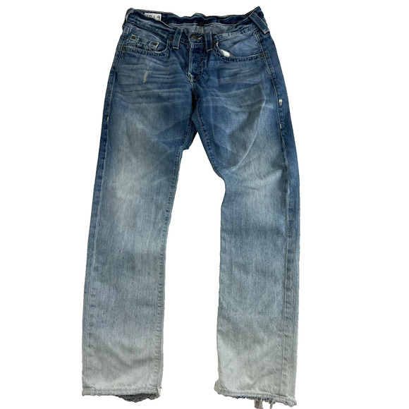 True Religion Other - True Religion Jeans Men's Size 31 Geno Super T Straight Ombre Frayed Button Fly